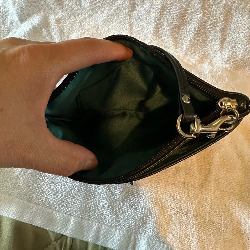 Coach Black Leather Wristlet